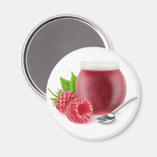 Himbeermarmelade Magnet (Vorderseite/Rückseite)