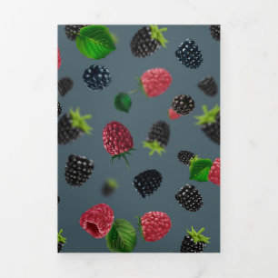 Himbeermuster 2 dreifach gefaltete karte