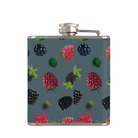 Himbeermuster 2 flachmann (Rückseite)