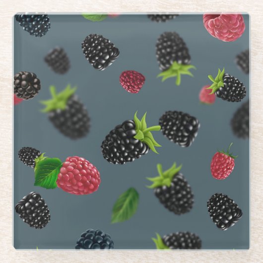 Himbeermuster 2 glasuntersetzer (Vorderseite)