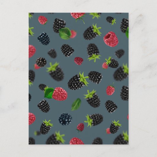 Himbeermuster 2 postkarte (Vorderseite)