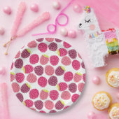 Himbeermuster für Sommerspass im Party Pappteller (Party)