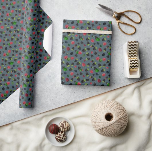 Himbeermuster Geschenkpapier (Kunsthandwerk)