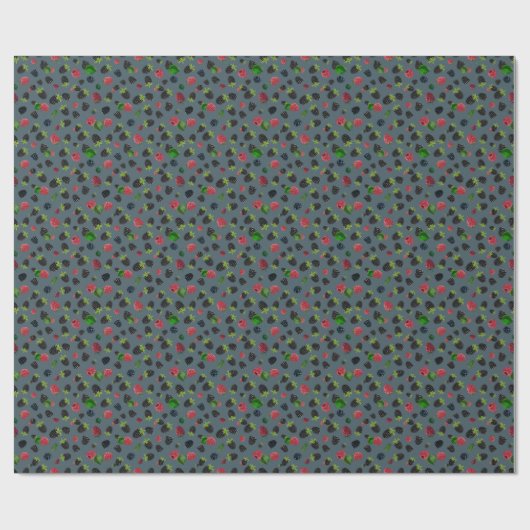 Himbeermuster Geschenkpapier (Flach)