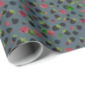 Himbeermuster Geschenkpapier (Rolleneckpunkt)