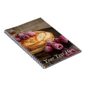 Himbeerpfannkuchen mit Ahornsirup Notizblock (Rechte Seite)