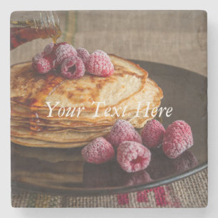 Himbeerpfannkuchen mit Ahornsirup Steinuntersetzer