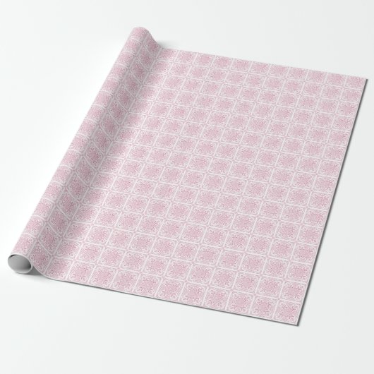 Himbeerrosa Crochet Chart Wrapping Paper Geschenkpapier (Ungerollt)