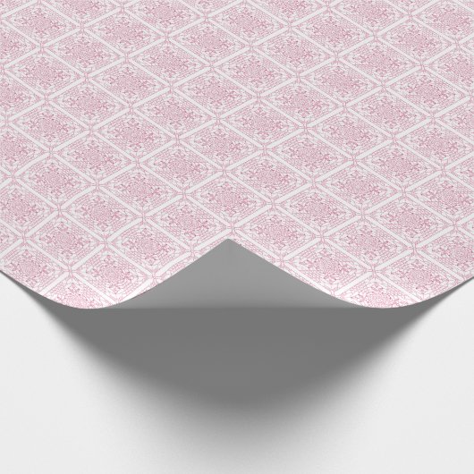 Himbeerrosa Crochet Chart Wrapping Paper Geschenkpapier (Ecke)