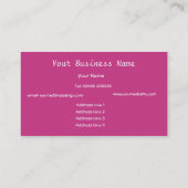 Himbeerrosa, grüne, schwarze Visitenkarte (Rückseite)