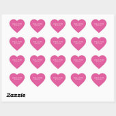 Himbeerrosa Save-the-Date Herz-Aufkleber (Blatt)