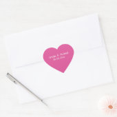 Himbeerrosa Save-the-Date Herz-Aufkleber (Umschlag)