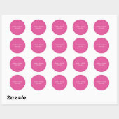 Himbeerrosa Save-the-Date Runder Aufkleber (Blatt)