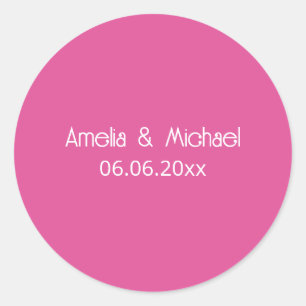 Himbeerrosa Save-the-Date Runder Aufkleber