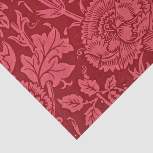 Himbeerrosa und blumengeschmückte Rose. Seidenpapier (Ausschnitt)