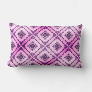 Himbeerrosa und Lila Diamantmuster Lendenkissen