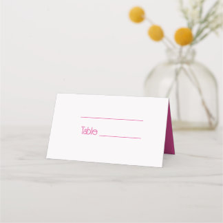 Himbeerrosa und Weiß Platzkarte