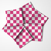 Himbeerrosa und weißes kariertes Muster Stoff