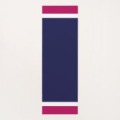 Himbeerroter, weißer Rand, Streifen auf Navy Blue Yogamatte (Rückseite)