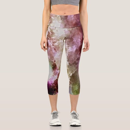 Himbeerry Fraktal Stormy Clouds Capri Leggings (Vorderseite)