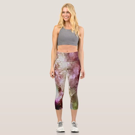 Himbeerry Fraktal Stormy Clouds Capri Leggings (Vorderseite)