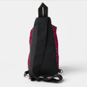 Himbeerschwarze Blume Nahtloses Muster Crossbody Bag (Rückseite)
