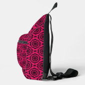 Himbeerschwarze Blume Nahtloses Muster Crossbody Bag (Rechts)