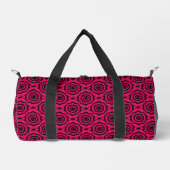 Himbeerschwarze Blume Nahtloses Muster Duffle Bag (Vorderseite)