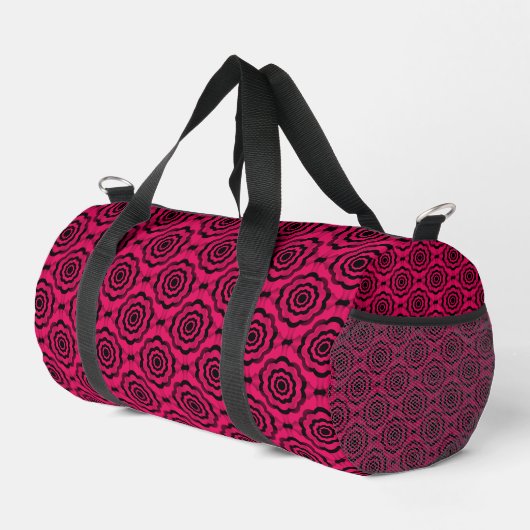 Himbeerschwarze Blume Nahtloses Muster Duffle Bag (Rechte Ecke)