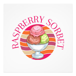 Himbeersorbet Fotodruck