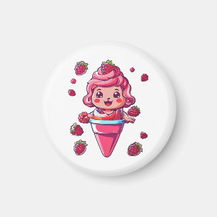 Himbeersorbet Kawaii Magnet
