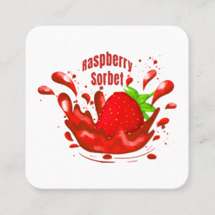 Himbeersorbet Quadratische Visitenkarte