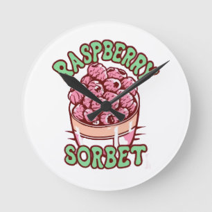 Himbeersorbet  runde wanduhr