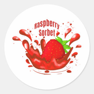 Himbeersorbet Runder Aufkleber