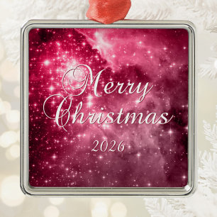 Himbeersterne Frohe Weihnachten Ornament Aus Metall