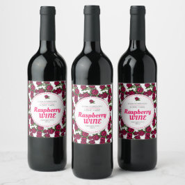 Himbeerwein zeichnend Himbeeren Weinetikett