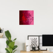 Himbeerwirbel: Abstrakte Spritzkunst Poster (Heimbüro)