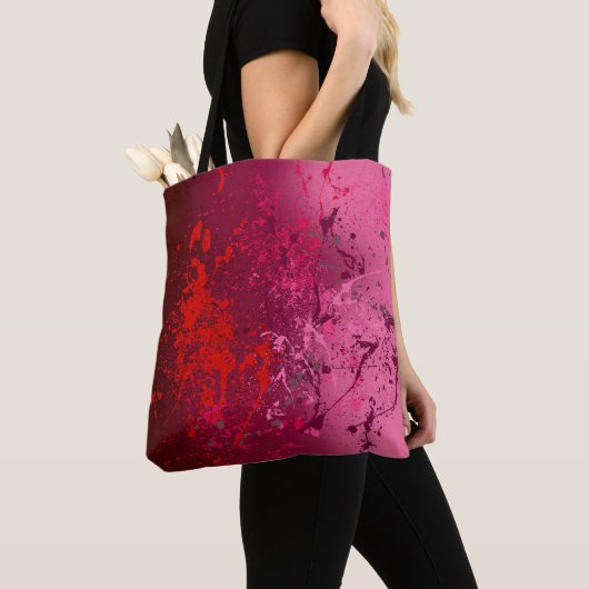 Himbeerwirbel: Abstrakte Spritzkunst Tasche (Von Nahem)