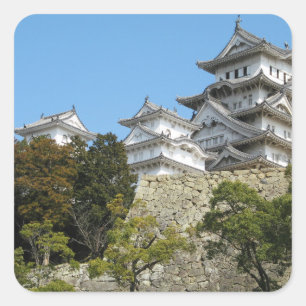 Himeji Castle 姫 路 城, Hyogo, Japan Quadratischer Aufkleber