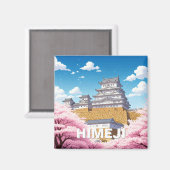 Himeji Castle Cherry Blüten Magnet (Vorderseite/Rückseite)