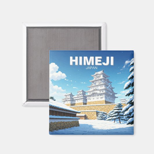 Himeji Castle Winter Magnet (Vorderseite/Rückseite)