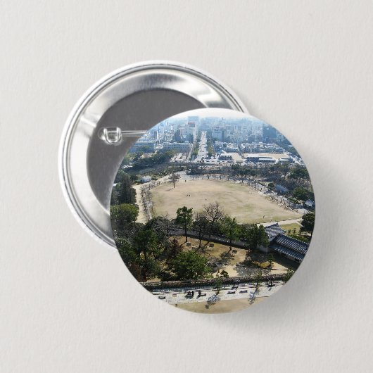 Himeji, Japan (Blick von der Burg auf der Spitze) Button (Vorne & Hinten)