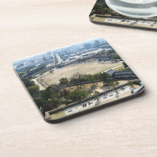 Himeji, Japan (Blick von der Burg auf der Spitze) Getränkeuntersetzer