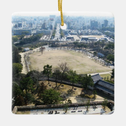 Himeji, Japan (Blick von der Burg auf der Spitze) Keramikornament (Vorderseite)