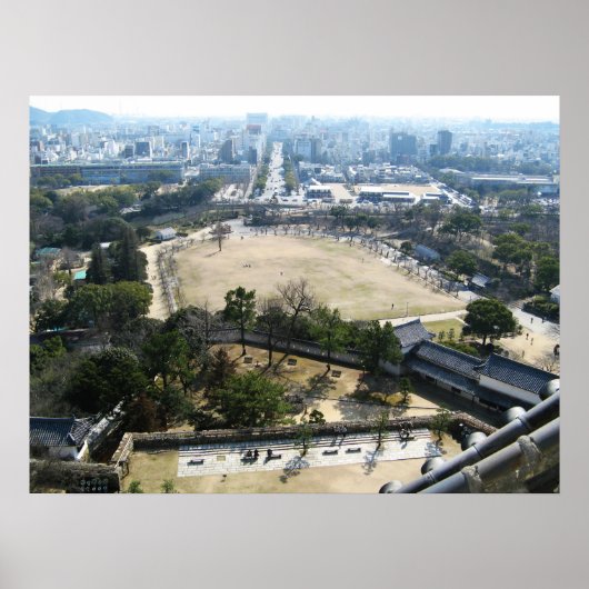 Himeji, Japan (Blick von der Burg auf der Spitze) Poster (Vorne)