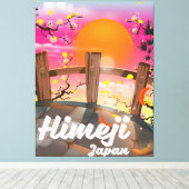 Himeji Japan blüht Poster. Leinwanddruck (Insitu (Holzboden))