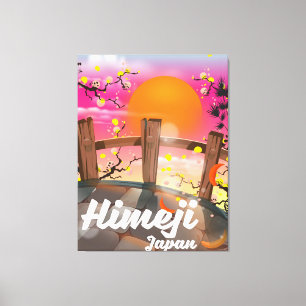 Himeji Japan blüht Poster. Leinwanddruck