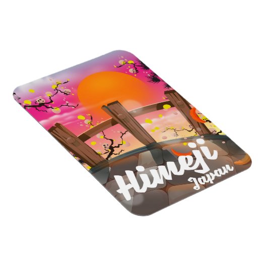 Himeji Japan blüht Poster. Magnet (Rechte Seite)