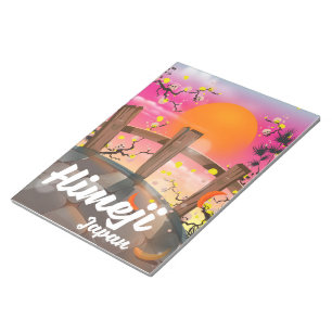 Himeji Japan Blütenposter. Notizblock