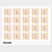 HIMEKARI Floral Bunny Sticker – Pink (Blatt)